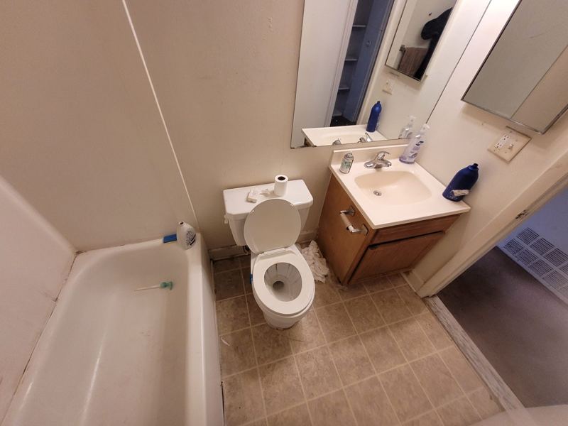 Multifamily unit bathroom, Wade Manor, Inkster before renovation